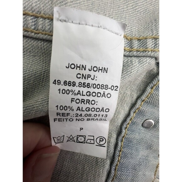 John John Denim Jacket Light Wash Small Distressed Made In Heaven - Picture 7 of 11